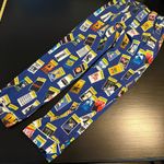 Colorful Playbill Print Pants Blue Size M Photo 4