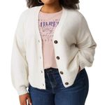 Torrid  Vegan Cashmere Textured Cardigan in Whisper White, Size 4X Photo 1