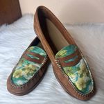 G.H. Bass & Co. Weejuns Tropic Floral Suede Leather Loafers Size 11 Brown Photo 0