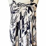 Tropical Black & Tan Pleated Halter Cami Long Blouse Short Dress ~ Women's 10 Photo 0