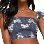 Lulu's Women's Trancoso
Dusty Blue Floral Print Smocked. Top size S NWOT Photo 0