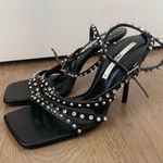 ZARA  Rhinestone Studded Square Heels Photo 0