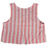 C&C California ‎ Pink Vertical Stripe Button Back Linen Tank Top XL NWT Photo 1