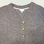 J. Jill | Taupe Waffle Knit Henley Style V Photo 4