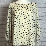 Paper Moon Black & Cream Polka Dot High-Low Blouse Women's Large Photo 0