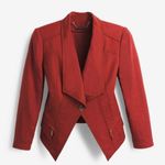 White House | Black Market Rust Orange Linen Cropped Blazer Jacket 0 XS Photo 0