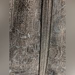 Skirt midi maxi Gray Patterned Brocade Women's Skirt blue grey fringe 12 lined Photo 1