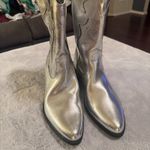 No Boundaries NOBO Silver Metallic Cowboy Boots womens sz 9 faux leather cowgirl rockabilly Photo 2