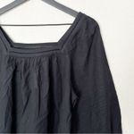 Madewell  Top Womens Square-Neck Long-Sleeve Lightweight‎ Peasant Black Size XS Photo 3