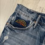 MOTHER The Vagabond Mini Fray Skirt Size 24 Blue Photo 4