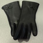 Lady Faux Leather Gloves Black Photo 0