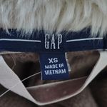 Gap NWT Taupe Faux Fur Hood Sweater Wrap Robe Tie Ribbed Trim Comfy Cozy Size XS Photo 2