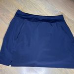 Athleta  Soho Skort Stretch Zip Pockets Size 10 Navy Blue Tennis Golf Skirt Photo 3