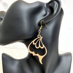 Wooden Butterfly Wing Cutout Earrings Photo 0