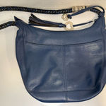 Brighton  Barbados Ziptop Hobo Bag Midnight Leather Braided Strap GUC Photo 0