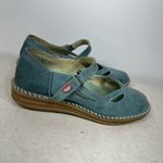 On Foot blue leather mary jane flats. Size 39 Photo 1