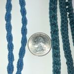 Lot of 3 Teal & Blue Beaded Boho Fabric Wrap Bracelets Photo 4
