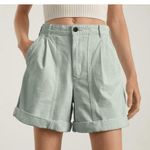 Everlane Womens Shorts The Tourist High Rise Cotton Linen Blend Mint Turquoise S Photo 1
