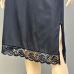 Vintage JCPenney Fantasia Half Slip Size Medium Black Slit Lace ILGWU Union USA Photo 2
