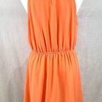 Naked Zebra bright neon orange cutout halter neck sundress size large NWOT Photo 2