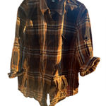 Polo Ralph Lauren Shirt Sz X3 Black Brown Plaid 100% Linen Button Down NWOT Photo 0