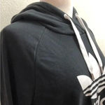 Adidas  Treofoil Black Cropped Logo Hoodie Photo 4