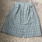 Leslie Fay Vintage Plaid Button Down Skirt Set Blue 12 Photo 6