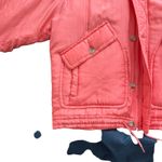 Kriss Kross Pink Silk Blend Quilted Bomber Jacket Women's Size S oversized Size M Photo 3