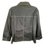 Coldwater Creek Blue Lightweight Jacket Contrast Stitch Snap Front Size 14 Photo 1