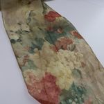 VTG Floral Crinkle Rectangle Scarf Wrap Retro Flowers Art Gma Watercolor Garden‎ Photo 1