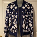 Michael Kors Bomber Jacket Beaded Navy White NWT M Photo 4
