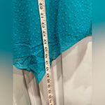 Reba NWT  Size L Turquoise Swiss Dot Lace Sleeveless Midi Dress Asymmetrical Hem Photo 12