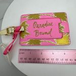 Lilly Pulitzer Paradise Bound Luggage Tag Metallic Palms Pink Gold NWT Photo 5