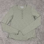 Tecovas Shirt Womens Small Henley Western 100% Cotton Light Green Photo 0