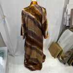 Vintage silky leopard robe pockets cozy sexy cougar mob wife golden old money Gold Size 2X Photo 2