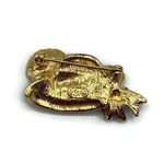 Vintage Olit Co USA Red Stones Gold Tone Brooch 1.6”& Oriental Necklace Multiple Photo 7