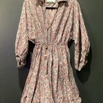 Tish Cox cotton Merry & Me Floral Cinched Waist Fit Flare Mini Dress Red Fall XS Photo 0