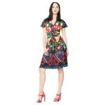 Desigual Cleopatra Faux Wrap Knee Length Dress Bright Bold Colorful Size Medium Photo 9