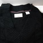 Weatherproof NWOT  Vintage V-neck cabled sweater, black, XL‎ Photo 6