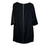 Vince  Black Shift Dress Contrast Arms Sz 4 Wedding Guest‎ Formal Poly  Leather Photo 1