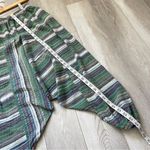 Striped Harem Pants cotton comfy womens Green (small) oversized boho shabby chic Photo 3