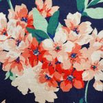 Lands' End Navy Coral Falling Flowers Hydrangea Floral Midi Dress Plus Size 20W Photo 9