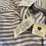 Madewell NWT Warhol Periwinkle White Stripe V-Neck Sleeveless Tank Top Shirt New Photo 3