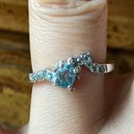 Genuine Blue Apatite Sterling Silver Turtle Ring Size 7 Photo 0