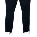 MOTHER The Looker Ankle Fray Jeans Gold Bolt Women’s Size 24 Cropped Skinny Black Photo 7