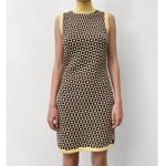 ZARA Geometric Sleeveless Mockneck Wool Blend Sweater Dress Women’s Size Small Photo 5