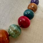 Lucas Lamenth LUC Multicolor Dyed Agate Statement Necklace with Sterling Clasp Photo 6