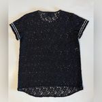 Edward Achour Paris “Comme Des Bonbons” Black & White Embroidered Lace Tee Eu 40 Size M Photo 1