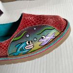 Soletech Sz 8 Boho Hand Painted Leather Mary Jane Shoes Ankle Strap Retro Tan Photo 5