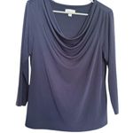 Charter Club  NWOT Draped Neck Navy Top Photo 0